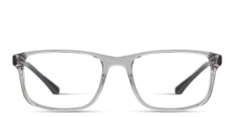 Shop Emporio Armani Rectangle Eyeglasses in Transparent Grey online.