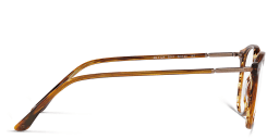 Shop GIORGIO ARMANI Round Eyeglasses in Striped Brown online.