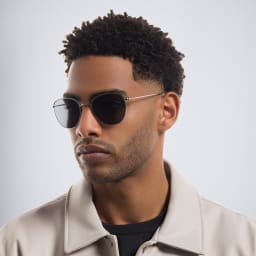 Shop GIORGIO ARMANI Square Sunglasses in Silver online.
