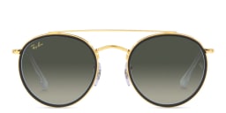 Shop Ray-Ban Unisex Round Sunglasses in Gold online.