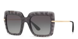 Shop Dolce & Gabbana Square Sunglasses in Transparent Grey online.