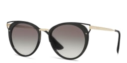 Shop PRADA Round Sunglasses in Black online.