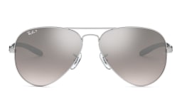 Shop Ray-Ban Unisex Aviator Sunglasses in Silver online.