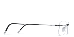 Shop Silhouette Unisex Rimless Rectangle Eyeglasses in Black online.