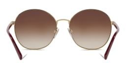 Shop BURBERRY Round Sunglasses in Red On Gold online.
