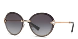 Shop BVLGARI Rimless Round Sunglasses in Pink Gold online.