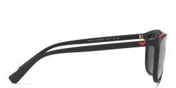 Shop Emporio Armani Rectangle Sunglasses in Matte Black online.