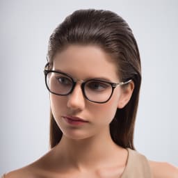 Shop BURBERRY Square Eyeglasses in Matte Black online.