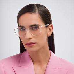 Shop Dolce & Gabbana Rectangle Eyeglasses in Clear online.
