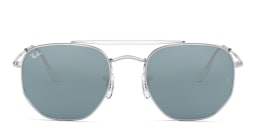 Shop Ray-Ban The Marshal Unisex Hexagonal Irregular Sunglasses in Silver online.