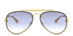 Shop Ray-Ban Blaze Aviator Unisex Rimless Sunglasses in Gold online.