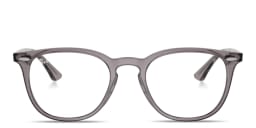 Shop Ray-Ban Unisex Round Eyeglasses in Transparent Grey online.