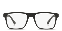 Shop Emporio Armani Rectangle Eyeglasses in Black online.