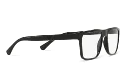 Shop Emporio Armani Rectangle Eyeglasses in Rubber Black online.