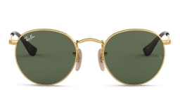 Shop Ray-Ban Junior Kids Round Sunglasses in Gold online.