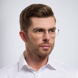 Shop GIORGIO ARMANI Round Eyeglasses in Brushed Gold online.