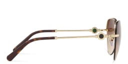 Shop BVLGARI Rimless Aviator Sunglasses in Pale Gold online.