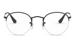 Shop Ray-Ban Round Gaze Unisex Half Rim Eyeglasses in Black online.