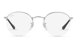 Shop Ray-Ban Round Gaze Unisex Half Rim Eyeglasses in Silver online.