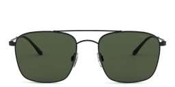 Shop GIORGIO ARMANI Square Sunglasses in Black online.