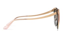 Shop BVLGARI Cat Eye Sunglasses in Pink Gold online.