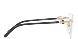Shop BVLGARI Rimless Wide Irregular Eyeglasses in Pink Gold online.