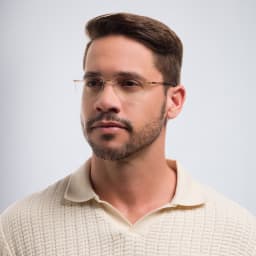 Shop Silhouette Rimless Aviator Eyeglasses in Gold online.