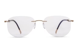Shop Silhouette Rimless Aviator Eyeglasses in Gold online.