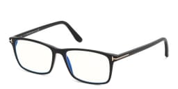 Shop TOM FORD Rectangle Eyeglasses in Shiny Black online.