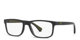 تسوق نظارة طبية مستطيلة امبوريو أرماني بلون Matte Black أونلاين.