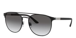 Shop GIORGIO ARMANI Square Sunglasses in Matte Black online.