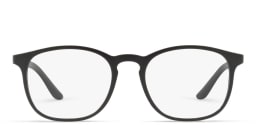 Shop GIORGIO ARMANI Square Eyeglasses in Black online.