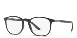 Shop GIORGIO ARMANI Square Eyeglasses in Black online.