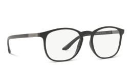 Shop GIORGIO ARMANI Square Eyeglasses in Black online.