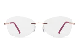 Shop Silhouette Rimless Rectangle Eyeglasses in Gold online.