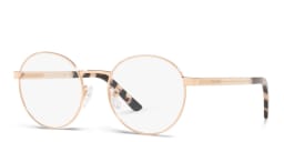 Shop PRADA Round Eyeglasses in Pink online.