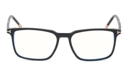 Shop TOM FORD Rectangle Eyeglasses in Shiny Black online.