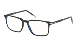 Shop TOM FORD Rectangle Eyeglasses in Shiny Black online.