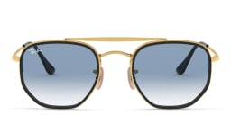 Shop Ray-Ban The Marshal II Unisex Hexagonal Irregular Sunglasses in Gold online.