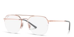 تسوق نظارات طبية مربعة بنصف إطار للجنسين راي بان بلون Rose Gold أونلاين.