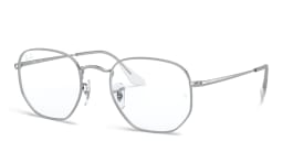 Shop Ray-Ban Unisex Hexagonal Irregular Eyeglasses in Silver online.