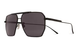 Shop BOTTEGA VENETA Aviator Sunglasses in Black online.