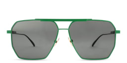 Shop BOTTEGA VENETA Aviator Sunglasses in Green online.