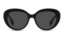 Shop BURBERRY Cat Eye Sunglasses in Black/Print Tb/Crystal online.