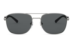 Shop BVLGARI Rectangle Sunglasses in Matte Gunmetal online.