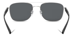 Shop BVLGARI Rectangle Sunglasses in Matte Gunmetal online.
