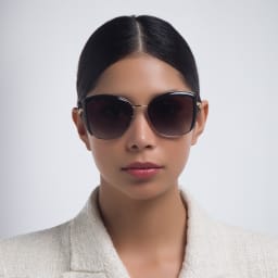 Shop BVLGARI Square Sunglasses in Pink Gold/Black online.