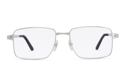 Shop Cartier Santos de Cartier Wide Rectangle Eyeglasses in Silver online.