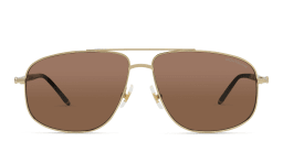 Shop MONTBLANC Aviator Sunglasses in Gold online.