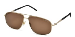 Shop MONTBLANC Aviator Sunglasses in Gold online.